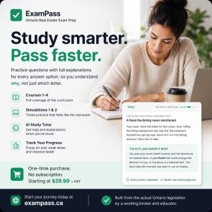 ExamPass Authors Its Ontario Real Estate Exam Prep From Current TRESA Legislation