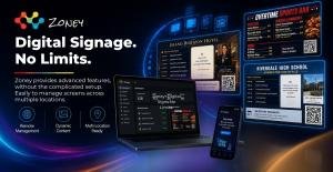 Zoney Unveils Its Digital Signage Platform and Officially Exits Stealth Mode
