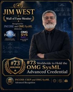 Jim West Joins Elite Dual Wall of Fame for INCOSE and OMG SysML