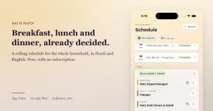 Free Hindi-English Meal Planning App Aaj Ki Rasoi Now Available