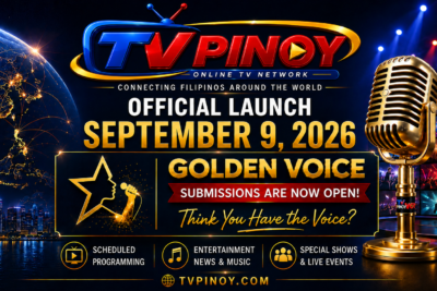 TV Pinoy Announces September 9 Launch of Global Online Television Network and Original Singing Competition, Golden Voice