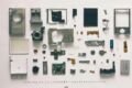 Electronic components laid out on a table