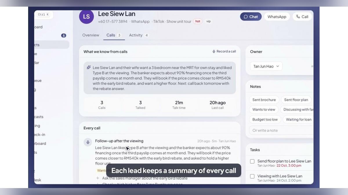 Sentitask builds AI-powered CRM so Malaysian property agencies never lose a buyer’s call insights