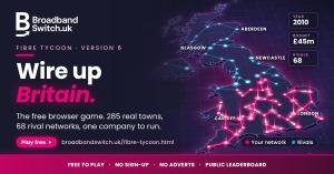 BroadbandSwitch.uk’s Fibre Tycoon Game Lets Players Build UK’s Full Fibre Network