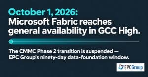 EPC Group Publishes a GCC High Data-Foundation Checklist as Microsoft Fabric Goes GA During the CMMC Phase 2 Pause