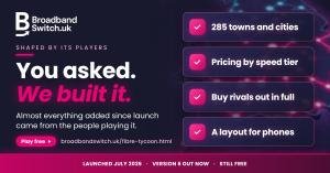 BroadbandSwitch.uk's Fibre Tycoon Game Lets Players Build UK's Full Fibre Network